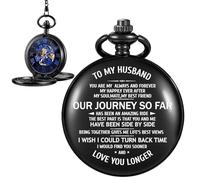 Engraved to My Husband Mechanical Pocket Watch for Husband Personalized Mechanical Pocket Watches with Leather Box for Men