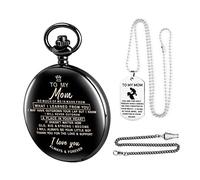 Engraved to My-Mom Pocket Watch for Mom -Birthday Mother's Day Quartz Pocket Watch for Women with Box