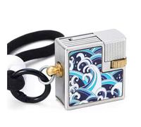 Engraved Vintage Brass Lighter - Windproof Soft Flame Classic Side Wheel Flint Ignition for Camping and Gifts
