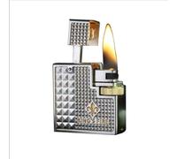 Engraved Vintage Brass Lighter - Windproof Soft Flame Classic Side Wheel Flint Ignition for Camping and Gifts