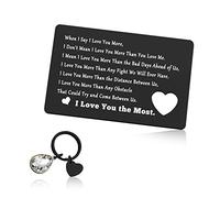 Engraved Wallet Insert Card for Boyfriend Fiance Husband Anniversary Card for Men Christmas Birthday Valentines Day Gifts Going Away Gifts I Love You Gifts for Him Boyfriend