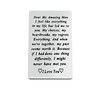 Engraved Wallet Insert Card for Boyfriend Husband Valentines Day Gifts for Men Christmas Birthday Gifts Wedding Anniversary Card Gifts I Love You Gifts for Him Fiance