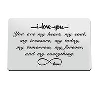 Engraved Wallet Insert Card Gifts Anniversary Card Gifts I Love You Forever Couples Gifts Soulmate Gifts for Him Her Birthday Gifts for Boyfriend Husband Valentine's Gifts for Men Christmas Presents