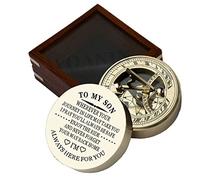 Engraved WOANIN Antique Pocket Compass Customized/Personalized Gift Idea For Dad