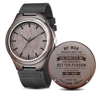 Engraved Wood Watches Mens Gifts - Thanksgiving Christmas Fathers Day Valentines Gifts for Husband Dad Son Boyfriend Groomsmen, For my man, Casual Business