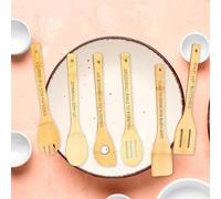 Engraved Wooden Spoon, 6 Pack Funny Rude Bad Secret Santa Gift for Adults, Wooden Spoons Utensil Set, Affordable & Fun Baking Gift for Men/Women (A)
