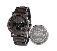 Engraved Wooden Watch for Boyfriend My Man Fiancé Husband Customized Personalized Wood Watches for Men Birthday Anniversary Personalized Watch, A-Xmas,