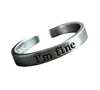 Engraved Words Inspirational Rings Adjustable Motivational Resiliences Symbol Jewelry Fashion Accessory Inspirational Alloy