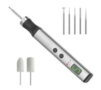Engraver Pen 7 Heads Cordless Memory Precision Etching Tool 5 Level Engraving Pen for Metal Glass Wood Plastic and DIY Crafts