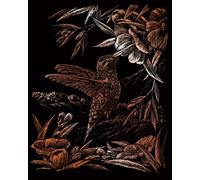 Engraving Art Scraper Foil Kit - A4 - Silver Gold Rainbow Copper - 48 Designs (COPF17 - Humming Bird)