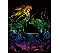 Engraving Art Scraper Foil Kit - A4 - Silver Gold Rainbow Copper - 48 Designs (RAIN28 - Mermaid)
