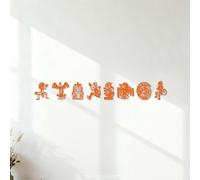Engraving Decals Abstract Maya and Aztec Art Symbolss 23.4x160.3cm Art Decoration Orange