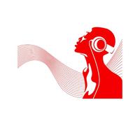 Engraving Decals African Woman Musical Wave 72x111.2cm Can Modify and add Information Extra Large red