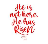 Engraving Decals Bible Verse he has Risen 52x65.9cm Self Adhesive Red