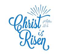Engraving Decals Bible Verse He Has Risen 54x56.7cm Self Adhesive Blue