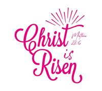 Engraving Decals Bible Verse He Has Risen 54x56.7cm Waterproof Rosered