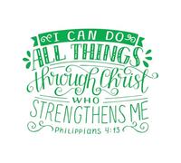Engraving Decals Bible Verse I Can Do All Things Through Christ Who Strengthensme Philippians 51x65.6cm Wall beautification Green