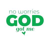 Engraving Decals Bible Verse No Worries God Got Me 68x96.9cm Removable Without Leaving Glue Green