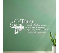 Engraving Decals Christian Bible Verses Proverbs Trust in The Lord Spanish French Jesus Lord God 32x78.6cm Art Mural Painting White