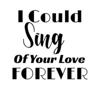 Engraving Decals Christian Quote i Could Sing You Love Forever 42x45.3cm Equipped with Transfer Film kit Black