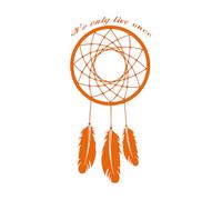 Engraving Decals Dream Catcher Dreamcatcher Amulet Quote We Only Live Once 50.4x103.1cm Personalized Customization Orange