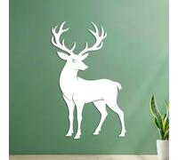 Engraving Decals Elegant Silhouette of A Majestic Deer 54.6x85.7cm Wall beautification White