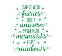 Engraving Decals Funny Phrase Words Dreams 51x60.4cm Removable Without Leaving Glue Green