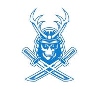 Engraving Decals Gaming Samurai Ninja Logo Design 38x50.7cm Do not Damage The Wall Surface Blue