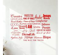 Engraving Decals God Christian Jesus and He Will Be Called I Am Bible Verses Word of God 42x62.8cm Multiple Size Options Red