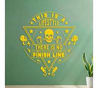 Engraving Decals Gym Fitness Design This is a Lifestyle There ts no Finish line 54.6x61.1cm Multiple Size Options Yellow