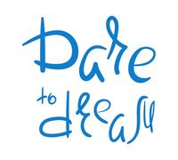Engraving Decals Inspirational Phrase Dare to Dream Home 36x37.4cm Multiple Size Options Blue