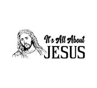 Engraving Decals it All About Jesus 30x75.6cm Do not Damage The Wall Surface Black