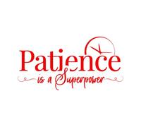 Engraving Decals Lettering Patience Superpower Quotes Words 42x81.6cm Multi Color Selection Large red