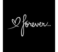 Engraving Decals Love Forever Heart Romantic 42x82.2cm It Won't Fall Off Large White