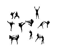 Engraving Decals Martial Arts Karate Taekwondo Martial Arts Karate Boxing Judo Sports Fitnesscenter 34x38.3cm Art Mural Painting Black