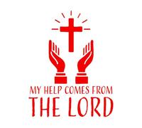 Engraving Decals My Help Comes Form The Lord Christian Inspirational Quotes 40x50.4cm Self Adhesive Red