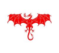 Engraving Decals Myth Beast Fantasy Flying Fire Dragon 64x101.6cm Do not Damage The Wall Surface Red