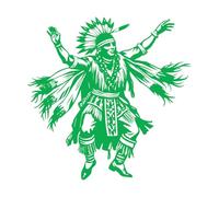 Engraving Decals Native American Dancer 54.6x54.9cm Waterproof Green