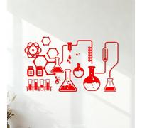 Engraving Decals Science Chemistry Lab Kids Scientist Chemistry 42x71.6cm Can Modify and add Information Red