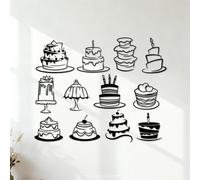 Engraving Decals Set Cakes Bakehouse Tasty Bakery Cake Dessert 42x52.6cm Multiple Size Options Black
