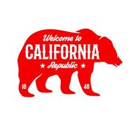 Engraving Decals Sign Greeting Welcome to California Republic 48x73.3cm Personalized Customization Red