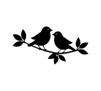 Engraving Decals Silhouette of Two Birds and Facing to Each Other 34x67.7cm Do not Damage The Wall Surface Black