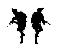Engraving Decals Soldiery Military War Weapon Army Warrior 36x43.2cm Multi Color Selection Small Black