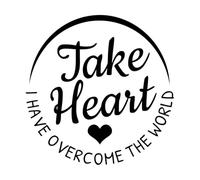 Engraving Decals take Heart i Have Overcome World Bible Verse 54.6x55.3cm Removable Without Leaving Glue Black