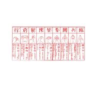 Engraving Decals Taoist Lin Bing Douzhe All March Forward in Formation Hand Gestures Notes Nine-Character Mantra 42x89.7cm Equipped with Transfer Film kit Red