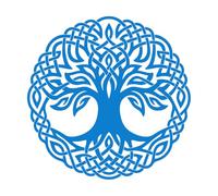 Engraving Decals Tree Ornament Ative Round Celtic Tree of Life 54x55.2cm Self Adhesive Large Blue
