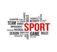 Engraving Decals Word Cloud Sport 30x48.9cm Multi Color Selection Black