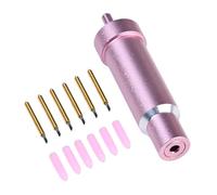 Engraving Machine Cutter Holder with Six Gold-Plated Replacement Cutters Premium Fine Point Blade Deep Cut Blade with Housing for Handling Vinyl, Cardstock, Paper, Stickers, and Poster Boards Pink