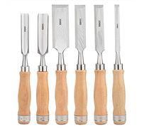 Engraving Professional Wood Chisel Set, 6 Pcs Woodworking Chisel Set Tools with Storage Bag, 5/16 Inch, 11/20 Inch, 5/8 Inch, 7/10 Inch, 1-1/4 Inch, 1-1/2 Inch Chisels(Size:6 Set) (6 Set)
