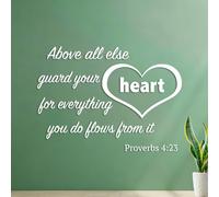 Engraving Stickers Above All Else Guard Your Heart for Everything You do Flows from it. Proverbs 4:23 42x57.7cm Car Body Decoration White